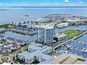Beautiful aerial view of a waterfront condo community with a stunning view of the city at 5351 Bridge St # 16, Tampa, FL 33611