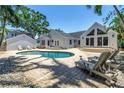 Inviting backyard with a private pool, brick patio, and ample space for lounging and entertaining at 555 21St Ne Ave, St Petersburg, FL 33704