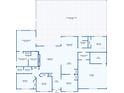 Detailed floor plan showcasing the layout including bedrooms, bathrooms, kitchen, living room and screened patio/pool at 22431 Panther Run Ct, Land O Lakes, FL 34639
