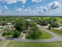 Aerial view of home showing surrounding landscape, mature trees, and expansive green spaces at 34819 Hibiscus Dr, Dade City, FL 33523