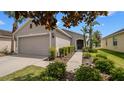 Attractive home with well-maintained landscaping, a two-car garage, and a cozy front entrance at 7120 Forest Mere Dr, Riverview, FL 33578