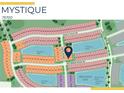 Community map shows the location of homesites around water features, streets, and neighborhood amenities at 27124 Capri Shores Cir, Englewood, FL 34223