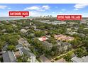 Aerial view of Bayshore Blvd, Hyde Park Village, and townhouse in a desirable location at 507 S Willow Ave, Tampa, FL 33606