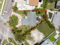 An aerial view outlines the property, showing the house, driveway, and landscaping at 4101 Shore Acres Ne Blvd, St Petersburg, FL 33703