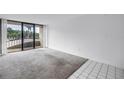 Bright living room with carpet flooring and large sliding glass doors to balcony at 500 N Osceola Ave # 211, Clearwater, FL 33755