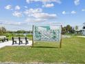 Conveniently located community map for residents and visitors surrounded by grassy areas and benches at 6715 Wander Ln, New Port Richey, FL 34654