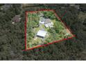 Expansive property featuring a home, pool, outbuildings, and surrounded by lush greenery at 23268 Family Ln, Brooksville, FL 34602