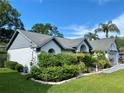 A single-story home showcasing lush landscaping and a well-maintained lawn on a clear, sunny day at 15101 Bald Eagle St, Tampa, FL 33625