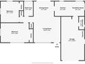 Detailed floor plan showcasing layout of bedrooms, bathrooms, living spaces, and garage at 2123 Indigo Dr, Clearwater, FL 33763