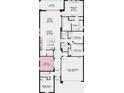 Detailed floor plan showcasing the layout of the house, including the bedrooms, bathrooms, and living areas at 33618 Castaway Loop, Wesley Chapel, FL 33543