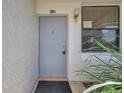Close-up of the condo's front door with a neutral color and good lighting at 2049 Skimmer W Ct # 311, Clearwater, FL 33762