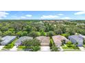 Overhead shot showcases homes nestled among trees, near a pond, in a serene residential area at 3409 61St E Ter, Ellenton, FL 34222