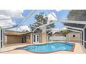 Relaxing screened-in pool area with ample patio space for outdoor enjoyment at 8306 N Gomez Ave, Tampa, FL 33614