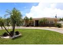 Well-manicured front yard with lush green grass, mature palm trees, and a circular driveway at 6045 2Nd N Ave, St Petersburg, FL 33710