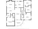 Detailed floor plan showcasing bedroom, bath, dining, kitchen, and living room dimensions at 3743 Cherrywood Dr, Holiday, FL 34691
