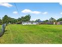 Lush green lawn and home's exterior featuring a large yard at 1105 Branch Acres Dr, Plant City, FL 33565