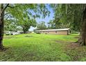 Expansive backyard featuring lush greenery, mature trees, and ample space for outdoor activities and relaxation at 4708 Bugg Rd, Plant City, FL 33567