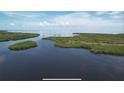 Scenic aerial shot of mangrove islands in a winding waterway perfect for boating, fishing, and exploring nature at 6711 Arroyo Dr, New Port Richey, FL 34652
