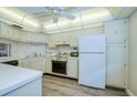 Bright kitchen featuring white cabinetry, modern appliances, and wood-look flooring creating a clean, functional space at 2206 Cordova Grn # 2206, Seminole, FL 33777