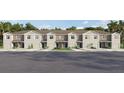 Charming townhome featuring neutral gray paint, a one car garage, and manicured landscaping at 31298 Paper Birch St, Wesley Chapel, FL 33545