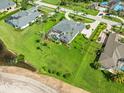 Gorgeous home features screened-in pool, manicured lawn, and tropical palm trees, offering a private oasis at 4521 Cheval Blvd, Lutz, FL 33558