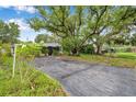 Long driveway leading to a charming home beneath a large, mature tree at 209 Se Jefferson N Cir, St Petersburg, FL 33702