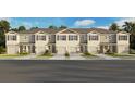 Charming townhome showcasing a well-manicured lawn and a neutral color palette at 2480 Riversong Lodge Ln, Wesley Chapel, FL 33543