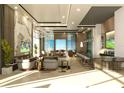Modern lounge with a bar, comfortable seating, and entertainment options in a luxurious setting at 235 1St S Ave # 2502, St Petersburg, FL 33701