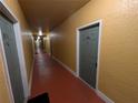 Hallway with multiple apartment doors, lit by overhead lighting, and painted in neutral colors at 4207 S Dale Mabry Hwy # 6212, Tampa, FL 33611