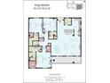 Two-bedroom, two-bathroom floor plan featuring an open living area and balcony at 64 Bay Esplanade # 503, Clearwater, FL 33767