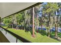 Balcony overlooking a grassy area with mature trees at 36750 Us Highway 19 N # 04239, Palm Harbor, FL 34684