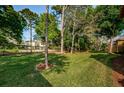 Spacious backyard with grassy area, mature trees, and privacy at 2141 Portofino Pl # 2818, Palm Harbor, FL 34683