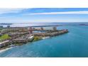 Aerial view of waterfront property, highlighting the building's location and surrounding landscape at 6021 Bahia Del Mar Cir # 439, St Petersburg, FL 33715