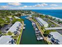 Aerial view of waterfront homes and marina at 4822 Coquina Key Se Dr # B, St Petersburg, FL 33705