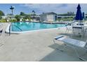 Large community pool with ample seating, sun loungers and pristine pool deck at 1223 Queen Anne Dr # C, Palm Harbor, FL 34684