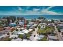 Aerial view of property near the beach at 131 E Bay Dr, Treasure Island, FL 33706
