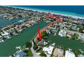 Aerial view showing home's location near the water at 309 Belle Isle Ave, Belleair Beach, FL 33786
