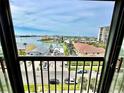 Balcony view overlooking waterfront and cityscape at 255 Dolphin Pt # 809, Clearwater, FL 33767