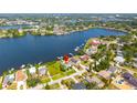 Aerial view pinpoints location of waterfront home near a large body of water at 644 Bayshore Dr, Tarpon Springs, FL 34689
