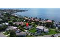 Aerial view shows home's location and lot size, near waterfront at 4324 Bayshore Ne Blvd, St Petersburg, FL 33703