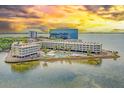 Aerial view of waterfront community with pool and parking at 2506 N Rocky Point Dr # 356, Tampa, FL 33607