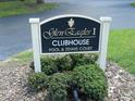 Glen Eagles I clubhouse, pool, and tennis court sign at 201 Cypress Pond Rd # 201, Palm Harbor, FL 34683
