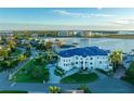 Waterfront property with lush tropical landscaping and serene ocean views of the coast in this aerial photograph at 774 Nina Dr, Tierra Verde, FL 33715