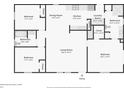 Single-story home floor plan with two bedrooms, two baths, and a living room at 14904 Old Dixie Hwy, Hudson, FL 34667
