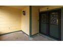 Front entry with double doors and stained glass at 4644 Coachmen Rd, New Port Richey, FL 34655
