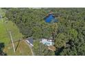Aerial view of property with pool and nearby lake at 18101 Mason Smith Rd, Brooksville, FL 34604
