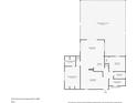 One-story floor plan with 2 bedrooms, 2 baths, living room, kitchen and screened pool at 13242 Little Farms Dr, Spring Hill, FL 34609