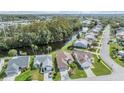 Aerial view of house near canal and other homes at 4222 Northampton Dr, New Port Richey, FL 34653