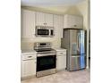 Stainless steel appliances and light-colored cabinetry in the kitchen at 10448 Canary Ave, Weeki Wachee, FL 34613