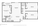 Floor plan showcasing a two-bedroom, two-bathroom condo with kitchen and living area at 230 Thorn Tree Pl # 230, Brandon, FL 33510